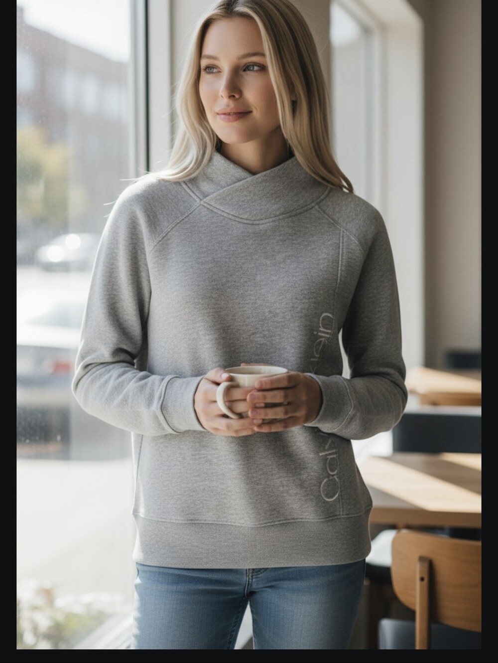 Calvin Klein Performance Sweatshirt With Reflective Lettering - Picture 2 of 8